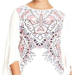 City Chic Shirt Be Mine flutter sleeve top NWT.